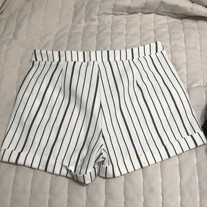 Black and white shorts